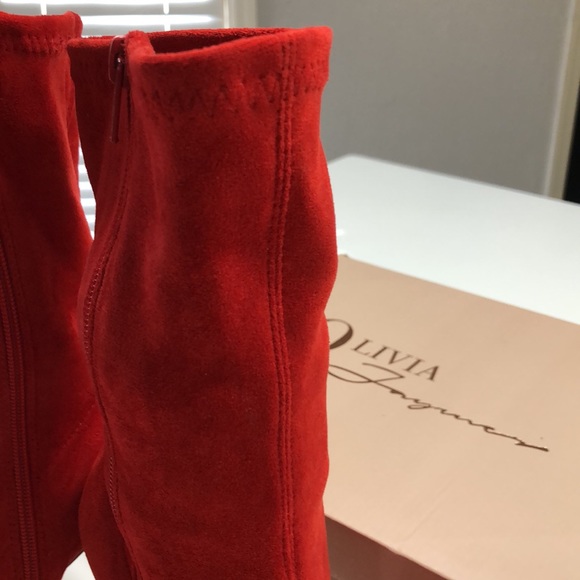 Red Suede Booties - Picture 6 of 8